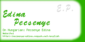 edina pecsenye business card
